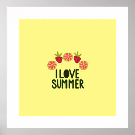 I Liebe Summer Value Plakatpapier Pate mit Früchte Poster
