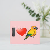 I Liebe Sun Conures Postkarte (Stehend Vorderseite)