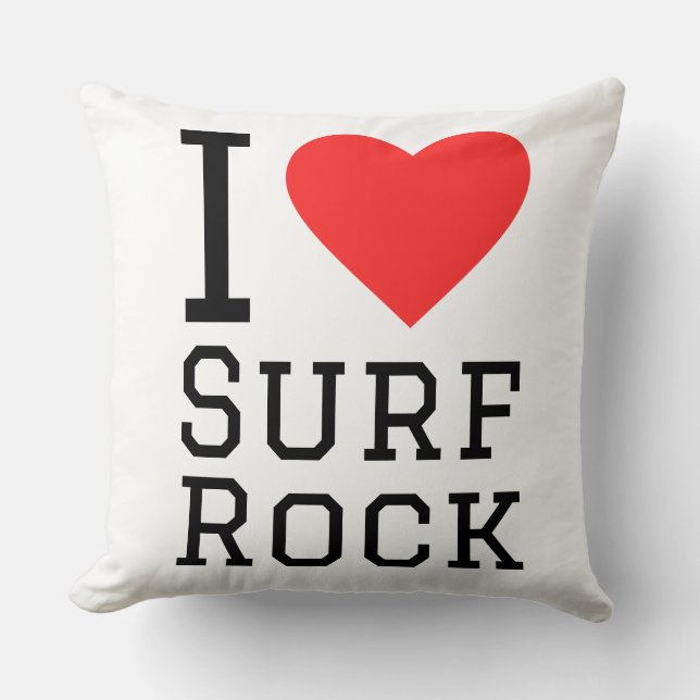 I Liebe Surf Rock Kissen (Vorderseite)