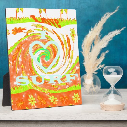 I Liebe Surf: Schönes Blumengestein mit Cooler Tex Fotoplatte (Seite)