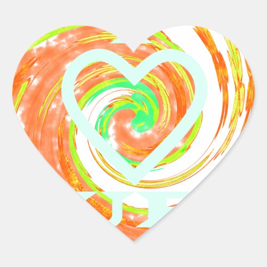 I Liebe Surf: Schönes Blumengestein mit Cooler Tex Herz-Aufkleber (Vorderseite)