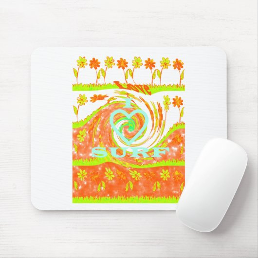 I Liebe Surf: Schönes Blumengestein mit Cooler Tex Mousepad (Mit Mouse)