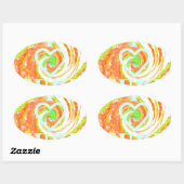 I Liebe Surf: Schönes Blumengestein mit Cooler Tex Ovaler Aufkleber (Blatt)