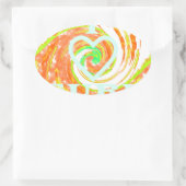 I Liebe Surf: Schönes Blumengestein mit Cooler Tex Ovaler Aufkleber (Tasche)