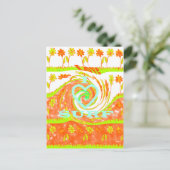 I Liebe Surf: Schönes Blumengestein mit Cooler Tex Postkarte (Stehend Vorderseite)
