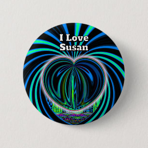 I Liebe Susan (Sie können die Wörter ändern) Button