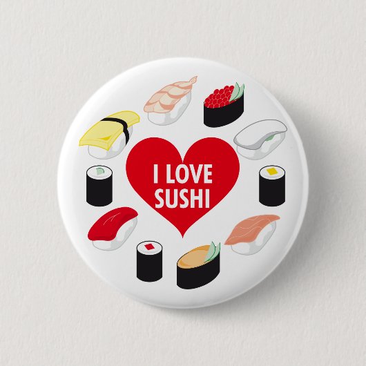 I Liebe Sushi Button (Vorderseite)