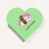 I Liebe Sushi Funny Food Notizblock (Vorderseite)