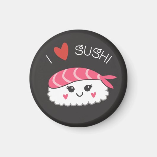 I Liebe Sushi Japanisch Meeresfrüchte Magnet (Vorne)