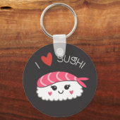 I Liebe Sushi Japanisch Meeresfrüchte Schlüsselanhänger (Vorderseite)