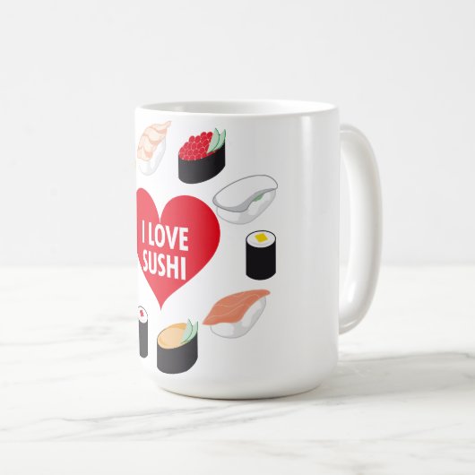 I LIEBE SUSHI KAFFEETASSE (VorderseiteRechts)