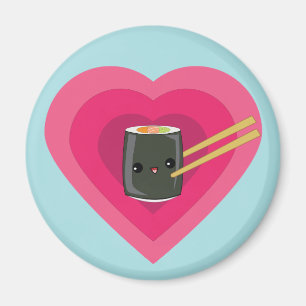 I Liebe Sushi Kawaii Sushi Roll Magnet