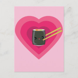 I Liebe Sushi Kawaii Sushi Roll Postkarte