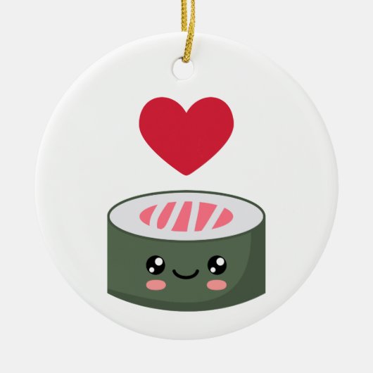I Liebe Sushi Keramik Ornament (Vorne)