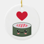 I Liebe Sushi Keramik Ornament (Hinten)