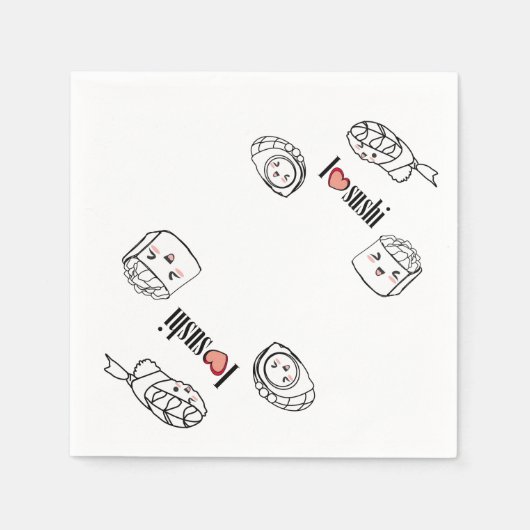 I Liebe Sushi Napkin Serviette (Vorderseite)
