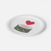 I Liebe Sushi Pappteller (Schrägansicht)