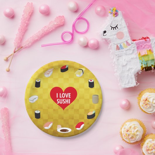 I LIEBE SUSHI PAPPTELLER (Party)