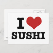 I Liebe Sushi Postkarte (Vorne/Hinten)