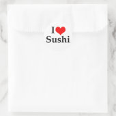 I Liebe Sushi Runder Aufkleber (Tasche)
