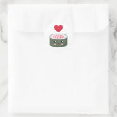I Liebe Sushi Runder Aufkleber (Tasche)