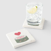 I Liebe Sushi Steinuntersetzer (Seitenansicht)