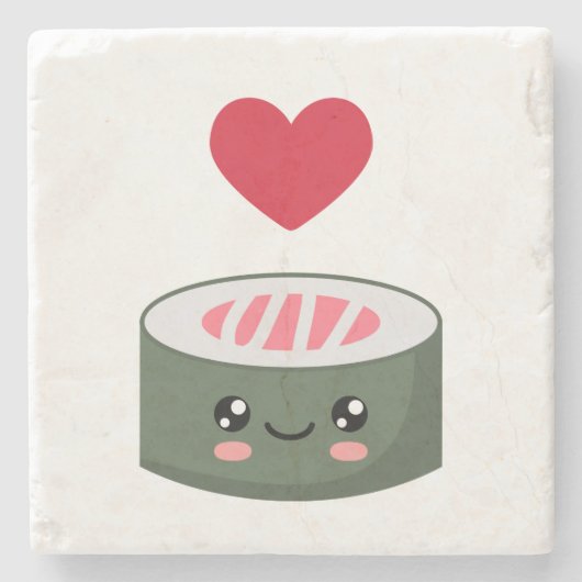 I Liebe Sushi Steinuntersetzer (Vorderseite)