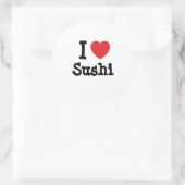 I Liebe Sushi T - Shirt Runder Aufkleber (Tasche)
