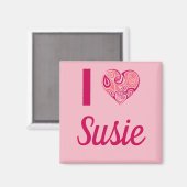 I Liebe Susie Tribal Heart Magnet (Vorderseite/Rückseite)