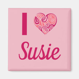 I Liebe Susie Tribal Heart Magnet