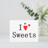 I LIEBE SÜSSIGKEITEN POSTKARTE (Stehend Vorderseite)