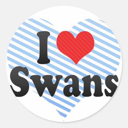 I Liebe Swans Runder Aufkleber (Vorderseite)