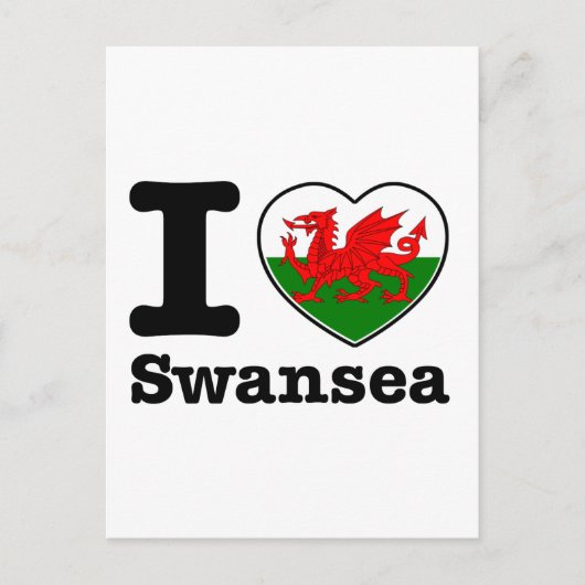 I Liebe Swansea Postkarte (Vorderseite)