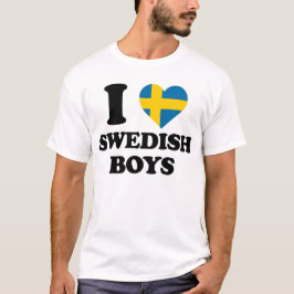 I Liebe Swedish Boys Fun Sweden Flag Herzdesign T-Shirt
