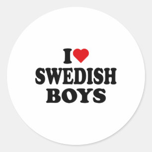 I Liebe Swedish Boys I Heart Swedish Boys Runder Aufkleber