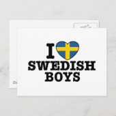 I Liebe Swedish Boys Postkarte (Vorne/Hinten)