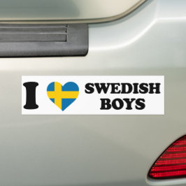 I Liebe Swedish Boys - Swedish Flag Headesign Autoaufkleber