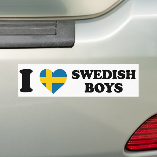 I Liebe Swedish Boys - Swedish Flag Headesign Autoaufkleber (Auf Auto)