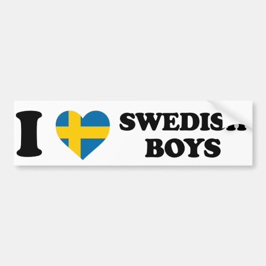 I Liebe Swedish Boys - Swedish Flag Headesign Autoaufkleber (Vorne)