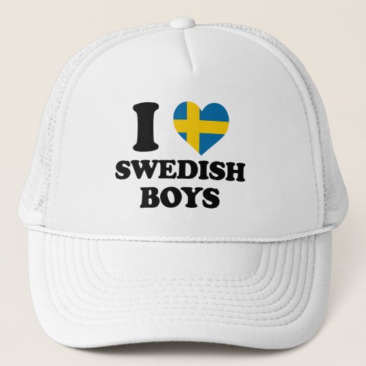 I Liebe Swedish Boys Truckerkappe (Vorderseite)