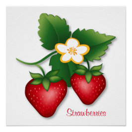 I Liebe Sweet Strawberries Wall Art Poster