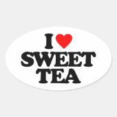 I LIEBE SWEET TEA OVALER AUFKLEBER (Vorderseite)
