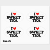 I LIEBE SWEET TEA OVALER AUFKLEBER (Blatt)