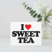 I LIEBE SWEET TEA POSTKARTE (Stehend Vorderseite)