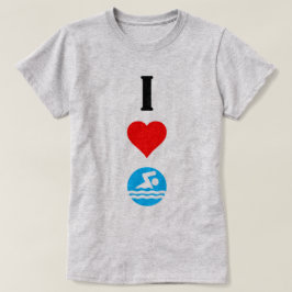 I Liebe Swim / I Heart Swim Niedlich Ladys T - Shi T-Shirt