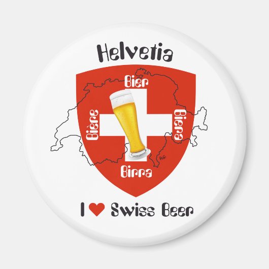I Liebe Swiss Beer Magnet (Vorne)