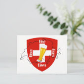 I Liebe Swiss Beer Postkarte (Stehend Vorderseite)