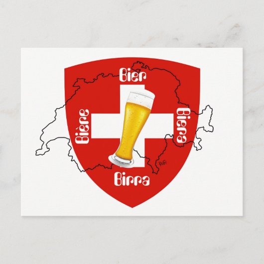 I Liebe Swiss Beer Postkarte (Vorderseite)