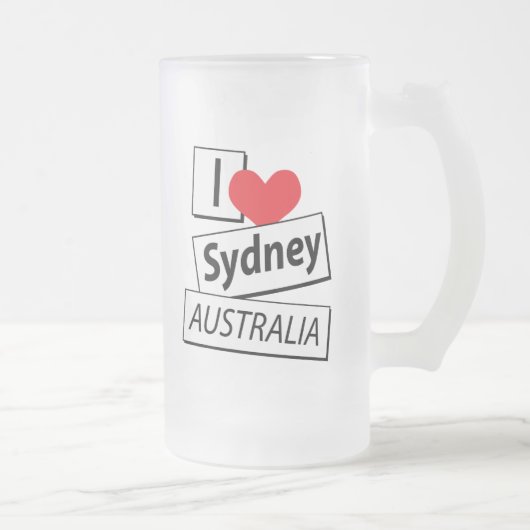 I Liebe Sydney Australien Mattglas Bierglas (Rechts)