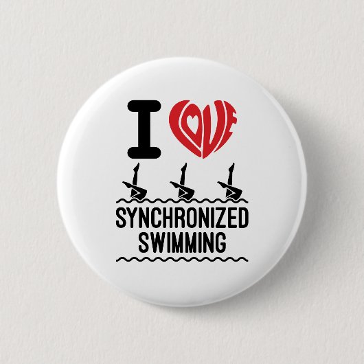I Liebe Synchronschwimmen Button (Vorderseite)